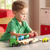 Car Carrier Truck & Cars Wooden Toy Set
