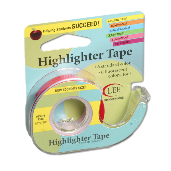 Removable Highlighter Tape, Pink, Pack of 6