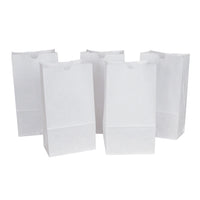 Kraft Bag, White, 6" x 3-5-8" x 11", 50 Per Pack, 2 Packs