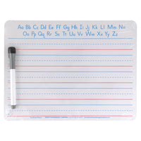 Handwriting Whiteboard Dry Erase Set, 2-Sided, Ruled-Plain, with Marker-Eraser, 9" x 12", 5 Sets