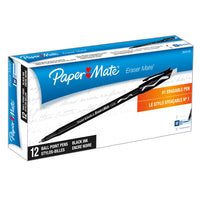 Eraser Mate® Pen, Black, 12 Per Pack, 2 Packs