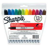 Fine Point Permanent Markers, Assorted, Set of 12