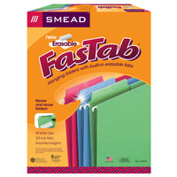 Erasable FasTab® Hanging File Folder, 1-3-Cut Built-In Tab, Letter Size, Assorted Colors, Box of 18