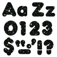 Black Sparkle 4" Casual Combo Ready Letters®, 3 Packs