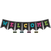 Chalkboard Brights Pennants Welcome Bulletin Board Display, Pack of 2