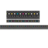 Chalkboard Brights Straight Border Trim, 35 Feet Per Pack, 6 Packs