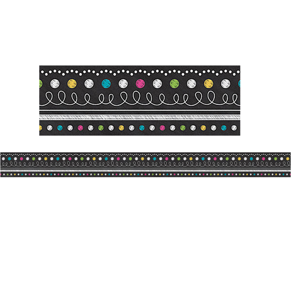 Chalkboard Brights Straight Border Trim, 35 Feet Per Pack, 6 Packs