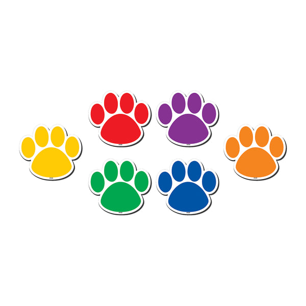 Colorful Paw Prints Magnetic Accents, 18 Per Packs, 3 Packs