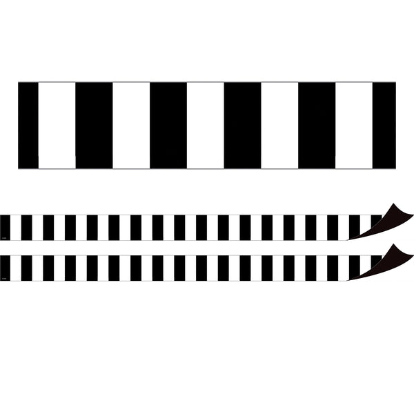 Black Stripes Magnetic Border, 24 Feet Per Pack, 2 Packs