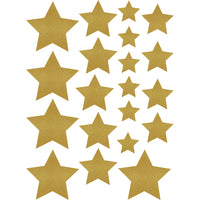 Gold Shimmer Stars Accents, Assorted Sizes, 60 Per Pack, 3 Packs